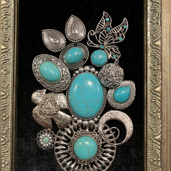 JEWELRY ART COLLAGE IN SOUTHWESTERN STYLE. UNIQUE HANDMADE OOAK GIFT ๐ - Picture 2 of 9